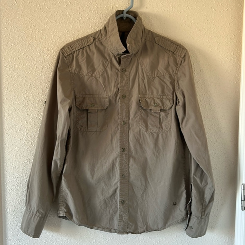 United Colors Of Benetton Tan Casual Button Down Shirt